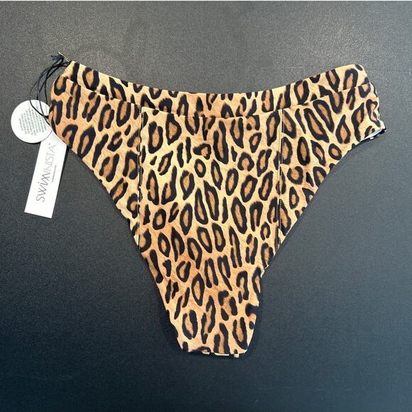 NWT Swiminista Leopard Print Bikini Bottoms – Size Small, High Waist - Picture 4 of 4